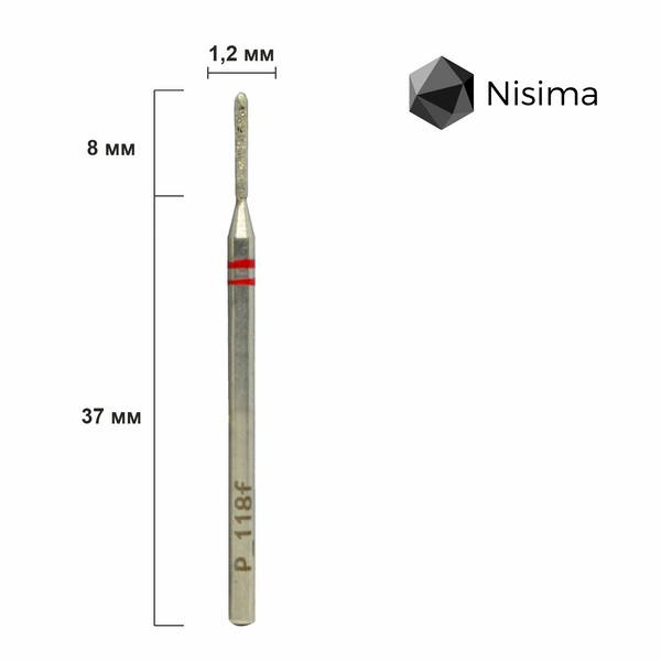 Nisima Циліндр 1,8мм червоний P_118 f K