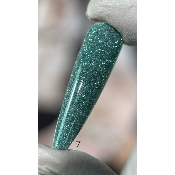 Гель-лак Saga Fiery Gel №07 (зелений мерехтливий з мікроблеском) 9 мл