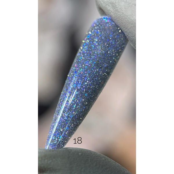 Гель-лак Saga Fiery Gel №18 (темно-синій, світловідбиваючий) 9 мл