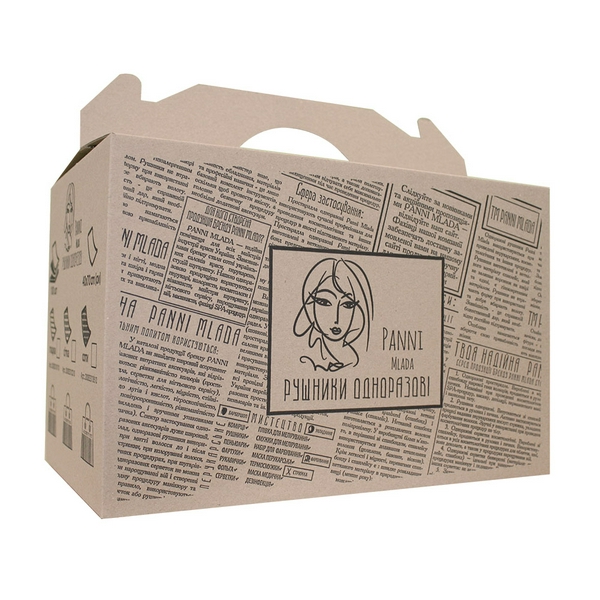 Рушники в коробці Panni Mlada™ 40х70 см 100 шт/кор(4х25 шт/пач) зі спанлейсу 45 г/м2 Текстура: сітка