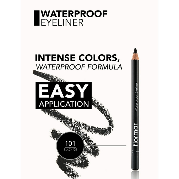 FLORMAR Eyeliner Водостійкий олівець для очей 101  (чорний)