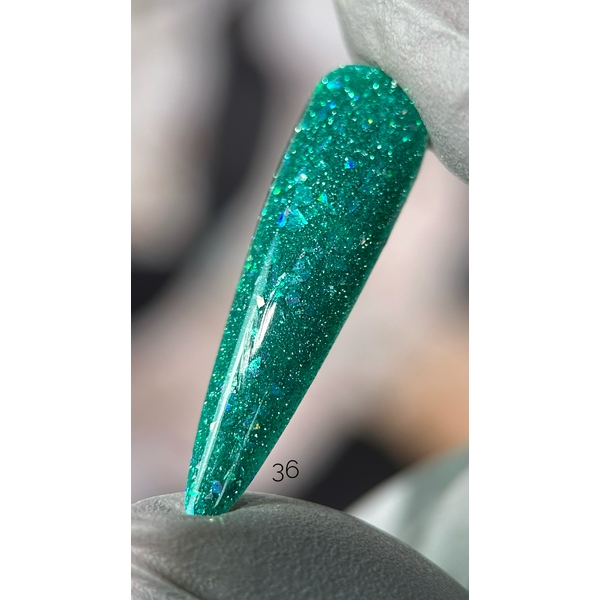 Гель-лак Saga Fiery Gel №36 (світло-бірюзовий, світловідбивний) 9 мл