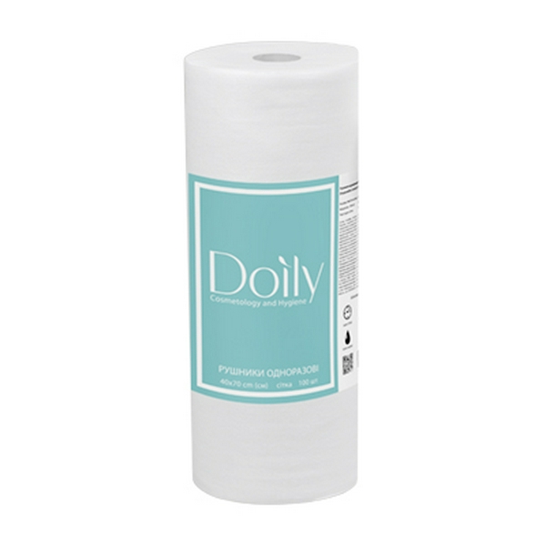 Рушники в рулоні Doily® 40х70 см (100 шт/рул) зі спанлейсу 40 г/м2  Текстура: гладка