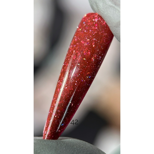 Гель-лак Saga Fiery Gel №42 (коралово-рожевий з мікроблиском) 9 мл