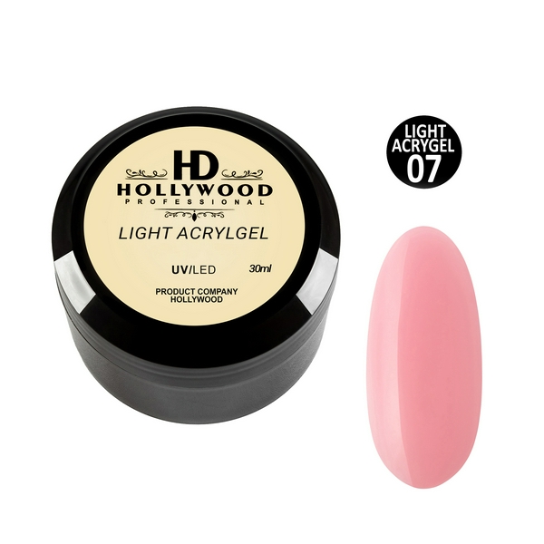 Рідкий акрил Light Acrygel 07 Рожевий нюд HD Hollywood 30 мл