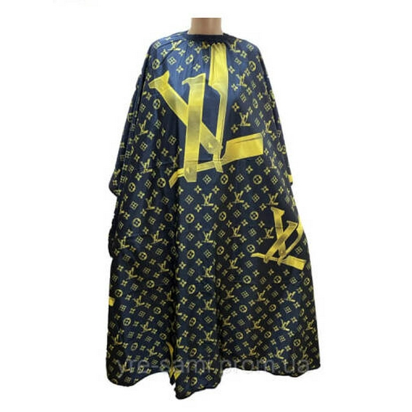 GL Пеньюар LV (Louis Vuitton) чорний із золотистим малюнком
