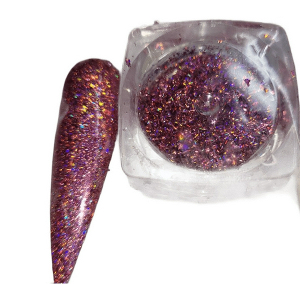 Nail Art Втирка для нігтів Пластівці Юкі Призма пурпуровий