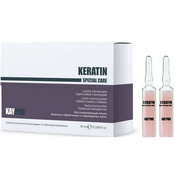 KayPro Keratin Лосьйон з кератином в ампулах для хімічно пошкодженого волосся 10 мл