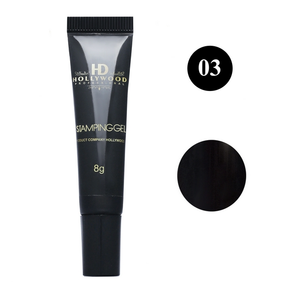 Hollywood Гель фарба для стемпінгу № 3 Чорна 8 мл