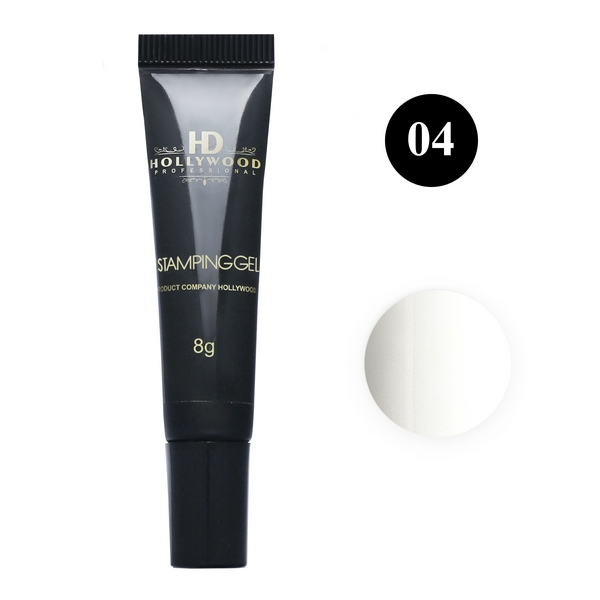 Hollywood Гель фарба для стемпінгу № 4 Біла 8 мл