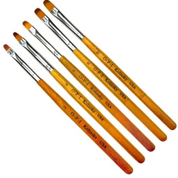 Пензлик овал OPI для нарощування та моделювання гелем з дерев'яною ручкою,№2 №4 1шт